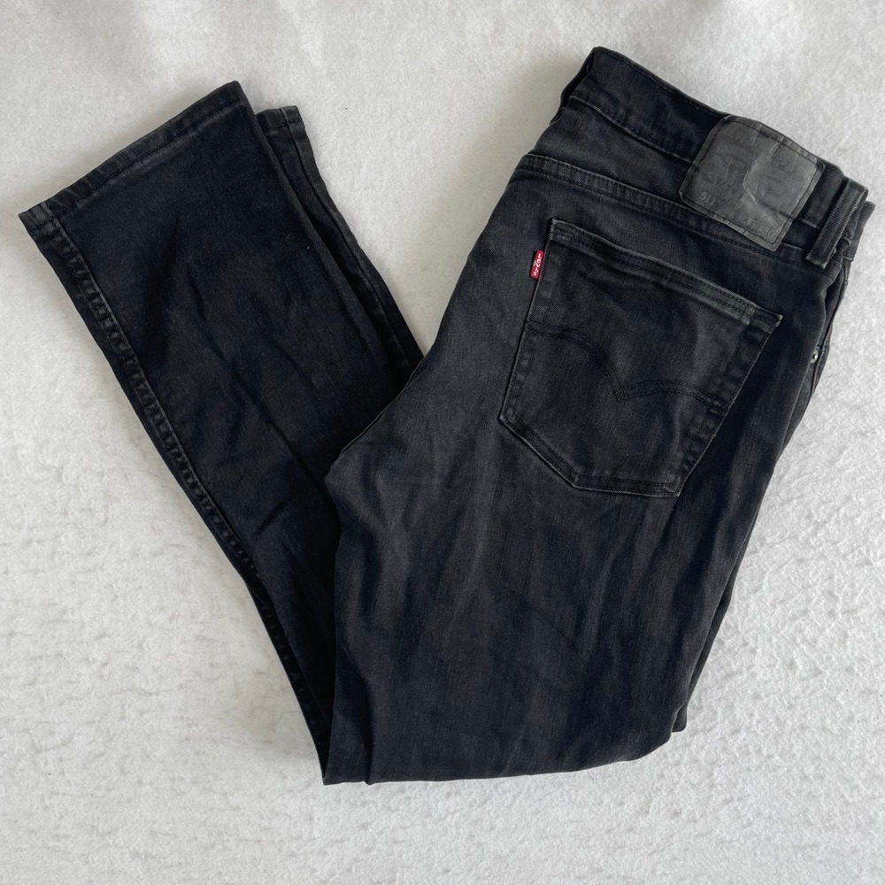 Levi's 511‎ Slim Fit Jeans Mens 36x30 Black Denim Waterless Stretch